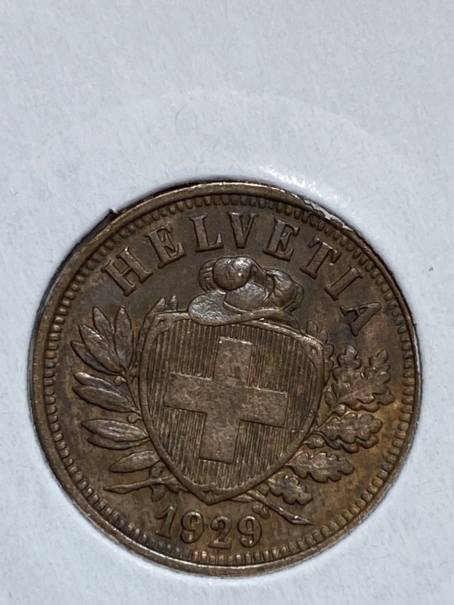 Tutti le monete: CH - 2 centimes - 1929 – Usato da Payerne venduto da Mike1682 1