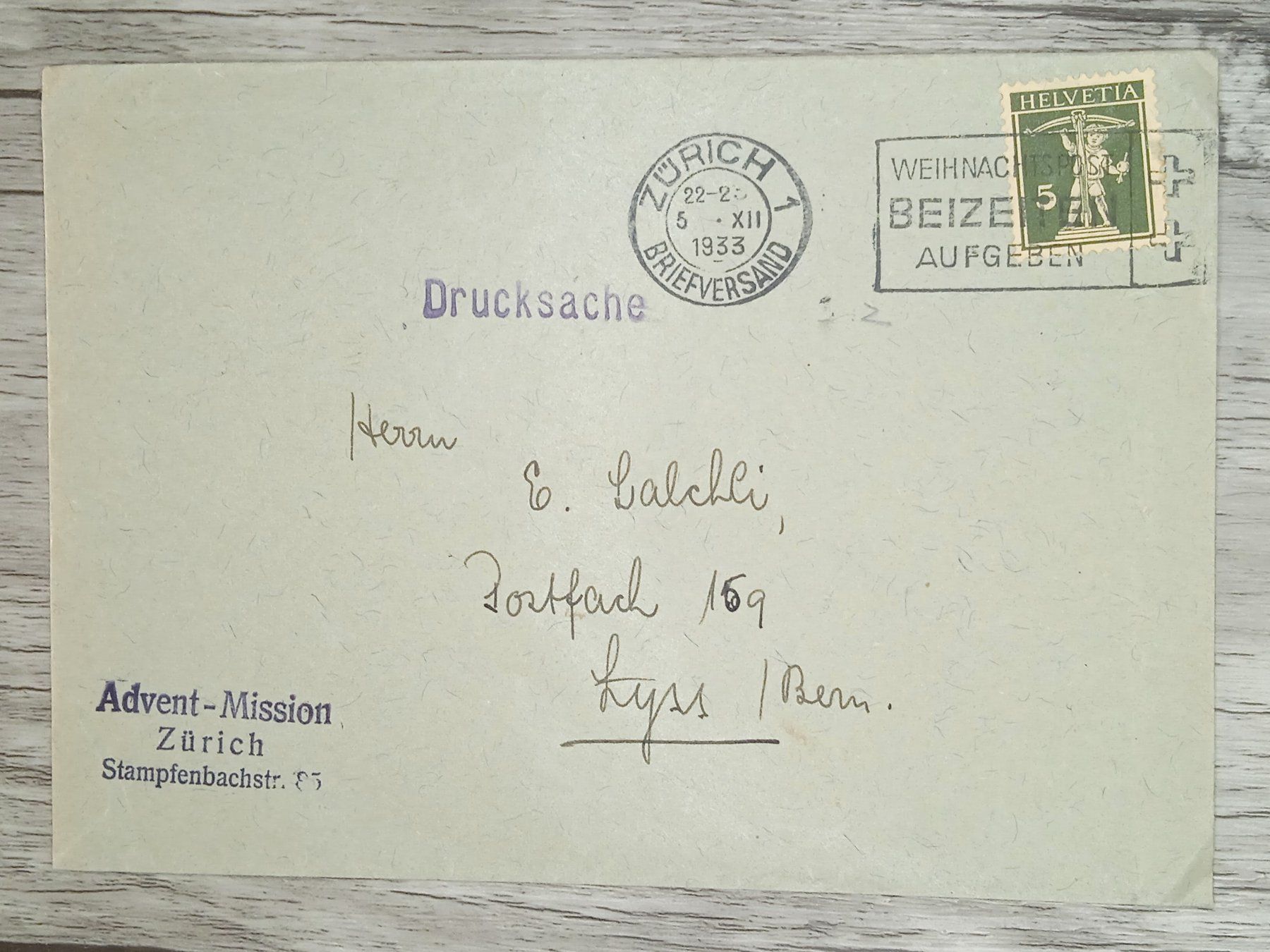 Tutti i francobolli: TR20 Enveloppe + Timbre Suisse 1933 – Usato da Cousset venduto da Patrick_Collections
