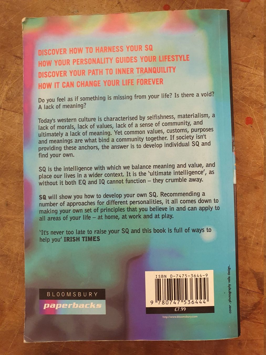 Libri: Spiritual Intelligence - Danah Zohar – Usato da Zürich venduto da loosebone 9