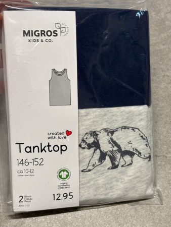 2x Débardeurs t-shirt tanktop Neuf 146 - 152
