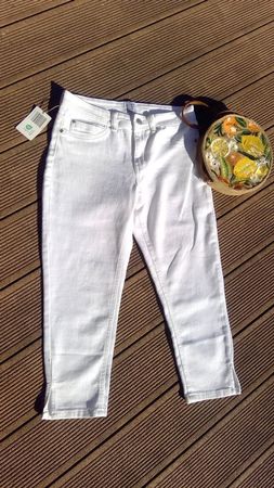 Pantalon Jeggings blanc 3/4, taille 38, coton 73%, NEUF