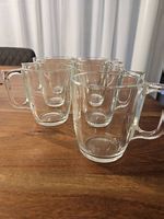 7 Glas-Tassen mit Henkel  transparent  guter Zustand
