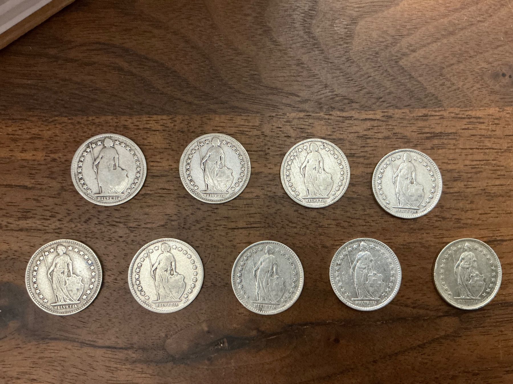 Tutti le monete: 9 x 1/2 Franken – Usato da Unterägeri venduto da Peter135 1