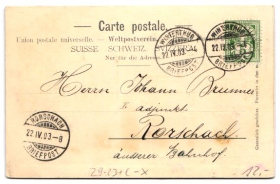 Cartes postales: Relief-AK Winterthur, Bahnhof mit Kutsch – D'occasion à Berlin par bartko-reher 1