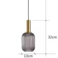 Lampe suspendue en pierre de verre coloré de style  rétro
