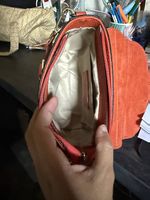 Sac à main cuir véritable orange  1 bandoulière