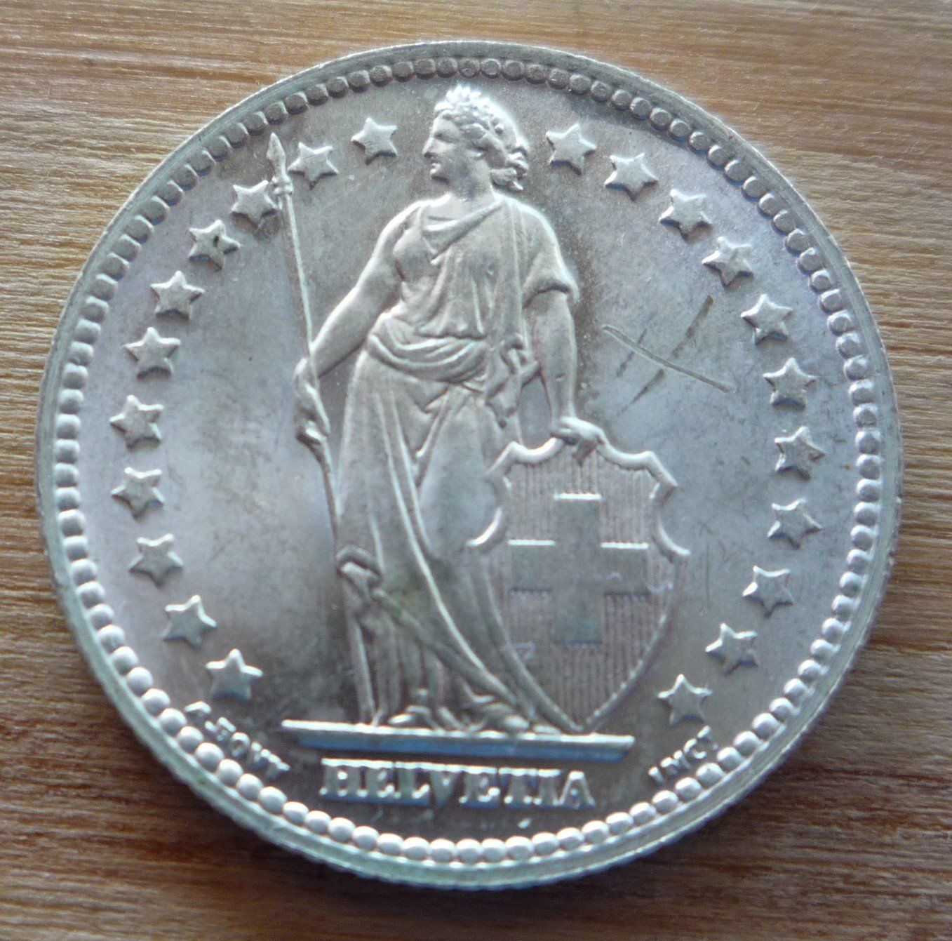 Alle Münzen: 1 Franken 1943, silber – Gebraucht aus Rieden SG von Brockehuesli 1