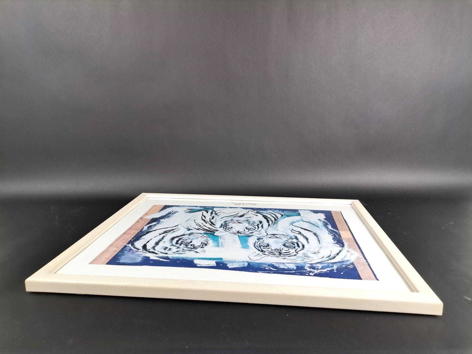 Foto & Immagini: ROLF KNIE - "3 weisse Tiger" Kunstdruck – Usato da Schaffhausen venduto da Restwert_SH 4