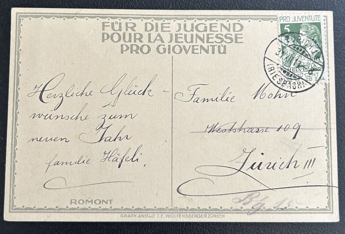 Alle Briefmarken: Pro Juventute Karte 27 Romont  – Gebraucht aus Horw von Tellbub 1