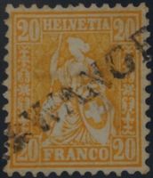 CH - Sitz. Helvetia - Zst. Nr. 32 - Stabstempel Oberwangen
