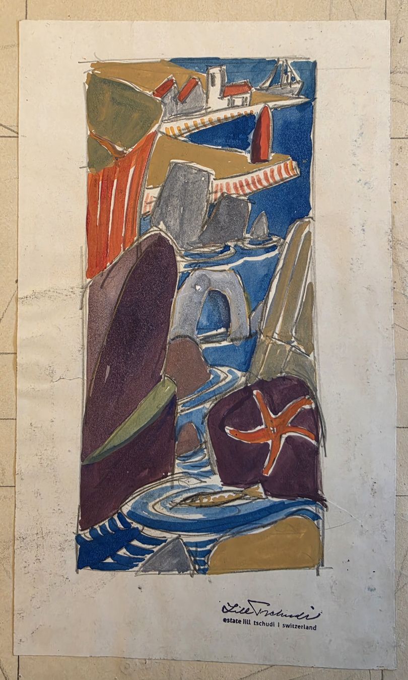 Gemälde: Lill Tschudi Original , gut dotiert, 45x34cm – Gebraucht aus Emmenbrücke von Kunstankaufverkauf