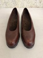 Elegante braune Lederschuhe, Blockabsatz, Grösse 38