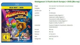 Madagascar 3: Flucht durch Europa (Bluray + DVD)