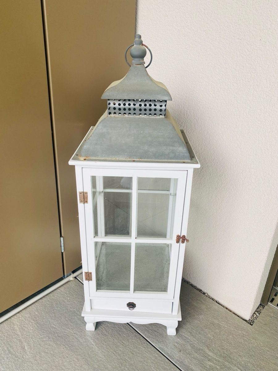 Lanterne: Weisse Laterne, Shabby Chic, 85cm Höhe – Usato da Hinwil venduto da Cookie_B