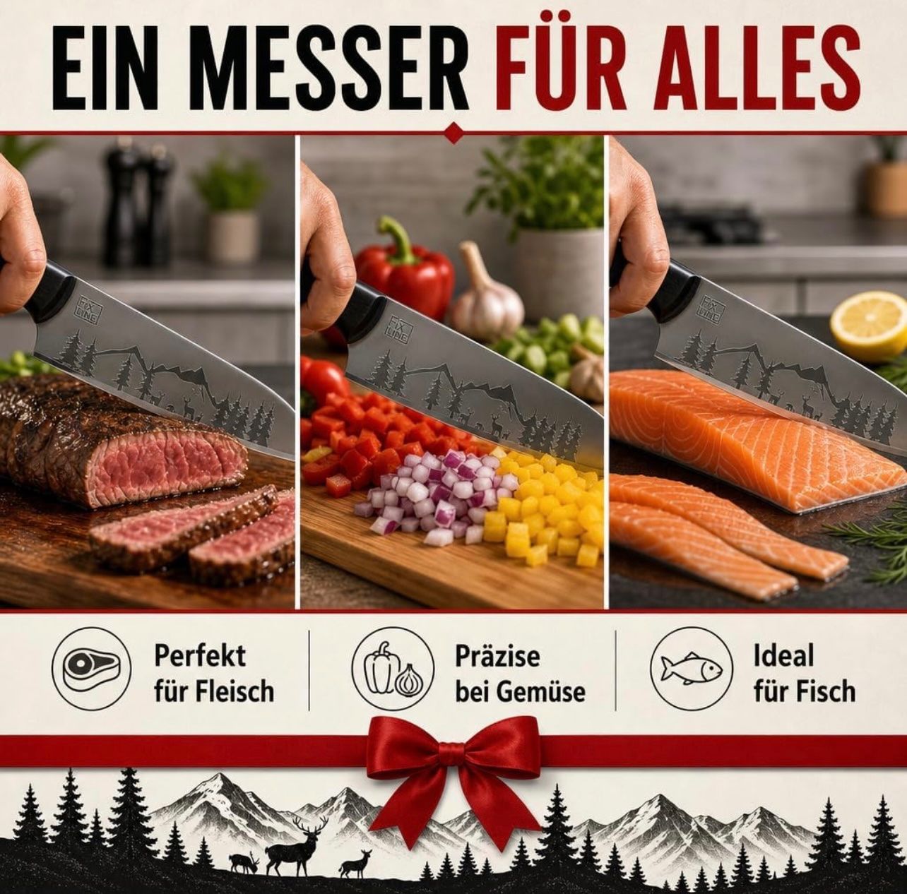 Coltelli da cucina: FIXLINE Santoku Messer 18cm BLACK FOREST EDITON – Nuovo e nell'imballaggio originale da Basel venduto da Seifehuesli 5
