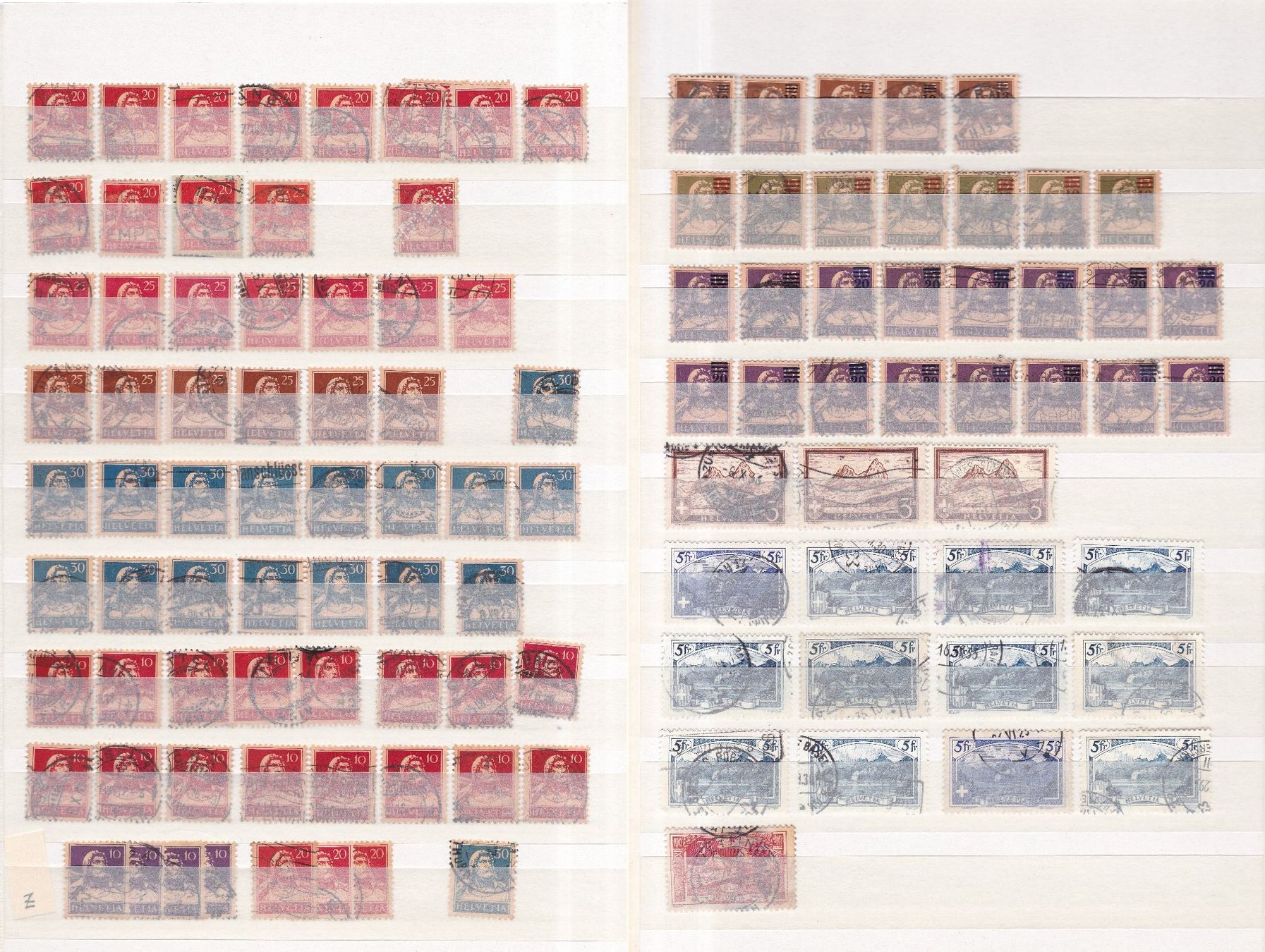 Alle Briefmarken: CH Briefmarken-/Dublettenseiten ab Altschweiz – Gebraucht aus Münchwilen AG von Nesar 5