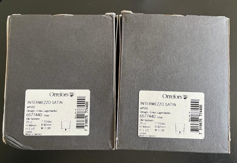 Bicchieri: Orrefors Intermezzo Satin Whiskyglas 2-er Set – Nuovo (secondo la descrizione) da Münchenstein venduto da baselina 3