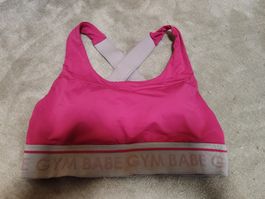 Sport BH Gym Babe pink mit Kreuzträgern guter Zustand