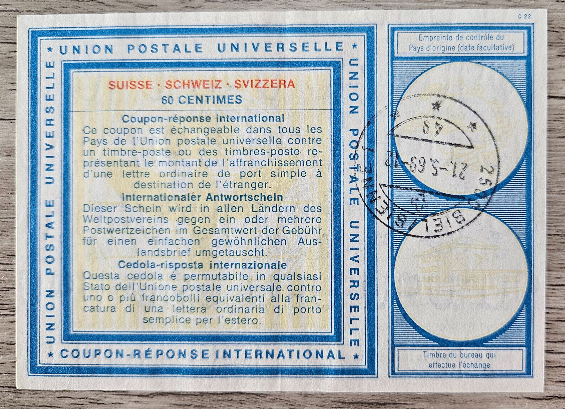 Tous les timbres: CL07 Document Suisse 1969 – D'occasion à Cousset par Patrick_Collections