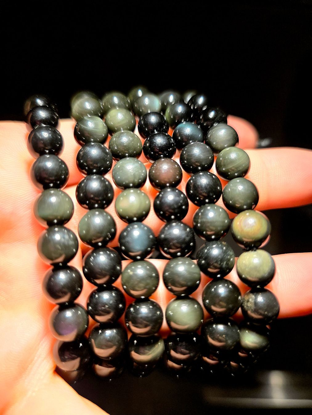 Minerali & Pietre curative: Regenbogen Obsidian Armband 8.5mm – Nuovo e nell'imballaggio originale da Matzingen venduto da Shay_Crystalz 2