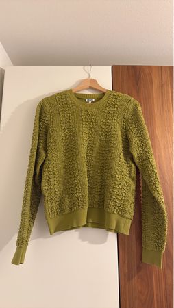 Kenzo Lime Green Textured Knit Sweater, Size Medium