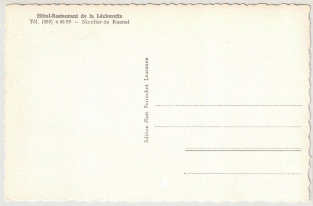 Cartoline postali: Col des Mosses -  Restaurant + Skilift Lécherette – Usato da Binningen venduto da Mountainrider 1
