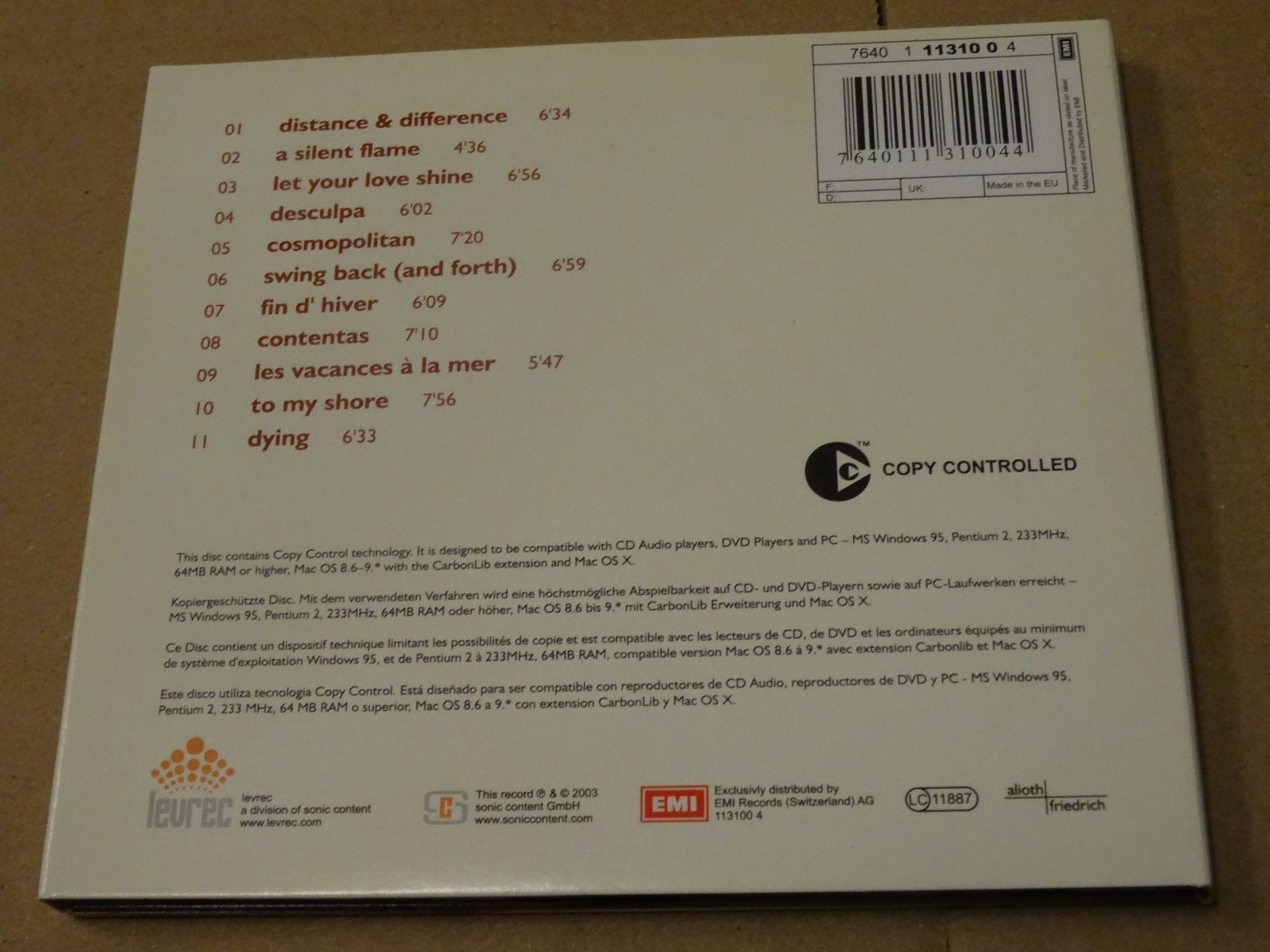 CD: Alioth & Friedrich - Distance and Difference CD – Usato da Olten venduto da Disc-Ausverkauf 1