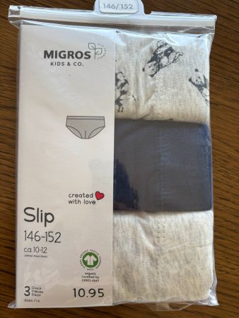 Lot de 3 slips Migros Kids, taille 146 - 152