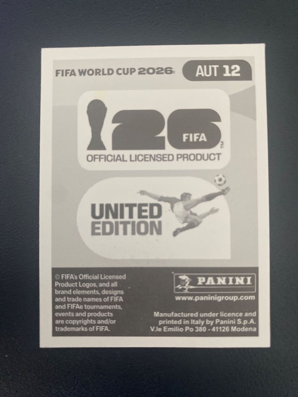 Panini Carte collezionabili: Panini FIFA World Cup Sticker AUT 12 – Nuovo (secondo la descrizione) da Glattbrugg venduto da riseca 1