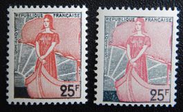 Frankreich Yvert Kat. 1216 ** 1959 rot und Rosa