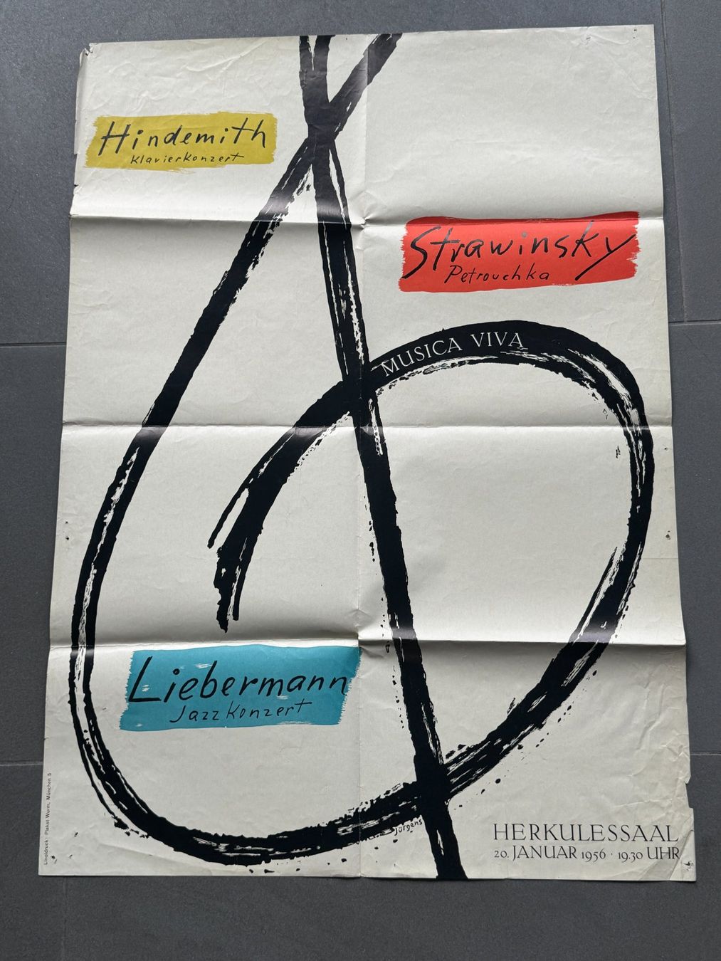 Foto & Immagini: HINDEMITH - Stravinsky - LIEBERMANN - Plakat - München 1956 – Usato da Basel venduto da Kornblumen