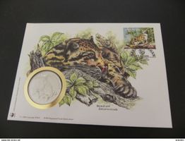 WWF Münzbrief Malaysia Nebelparder 1995