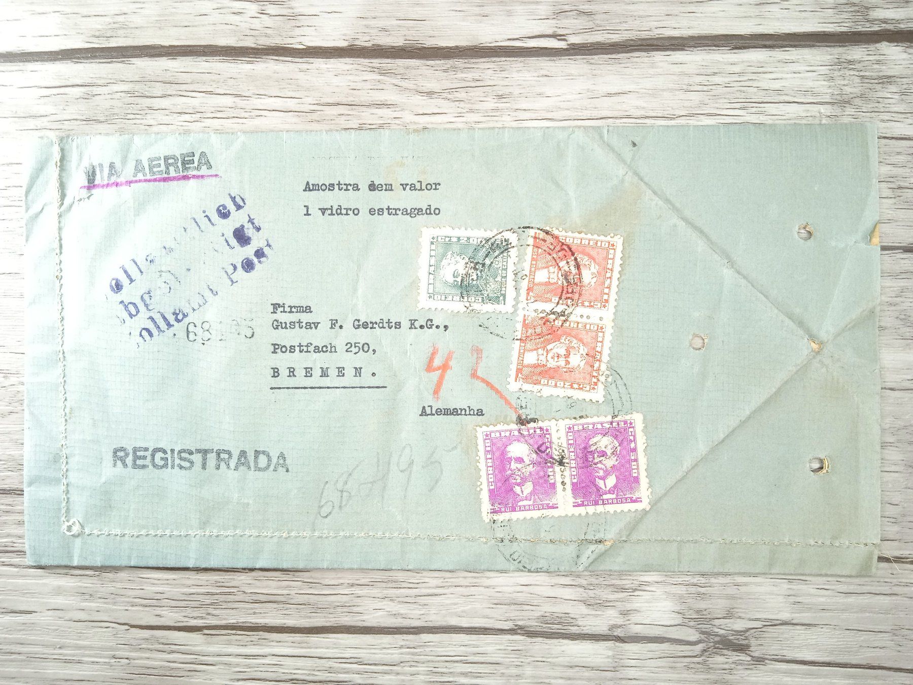 Alle Briefmarken: TR97 Enveloppe + Timbre Bresil 19xx – Gebraucht aus Cousset von Patrick_Collections