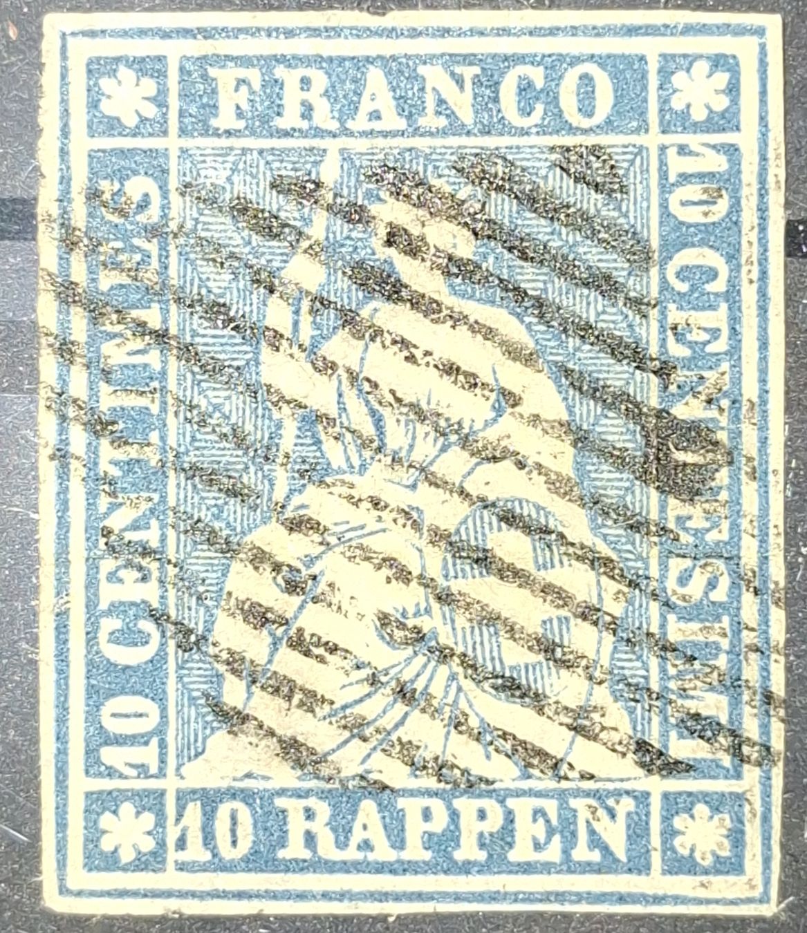 Tutti i francobolli: Strubel 23A1.b mit Attest Kat. 1300.- – Usato da Balgach venduto da SIMEON27