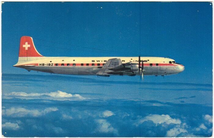 Ansichtskarten: CP/AK: Swissair Lines DC-6B – Neu (gemäss Beschreibung) aus Tramelan von MHK79