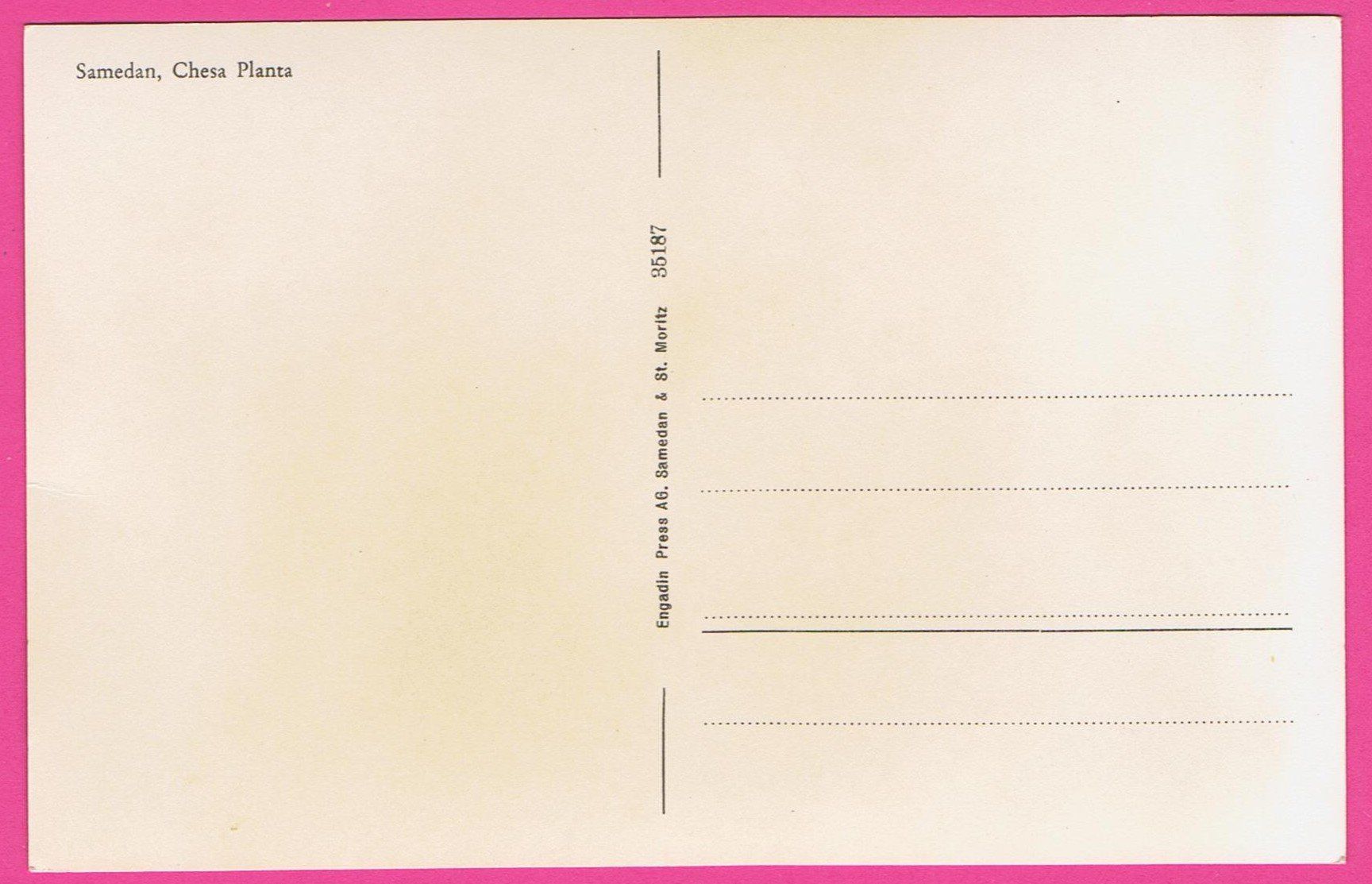 Cartoline postali: Samedan Chesa Planta – Usato da Einsiedeln venduto da dillie 1
