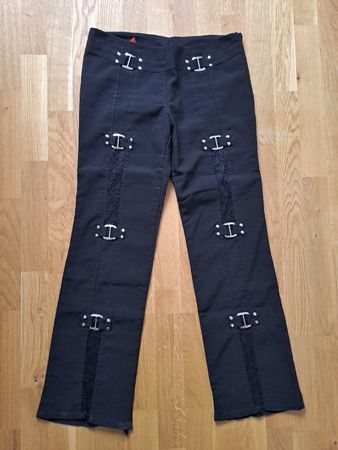 Gothic Hose, schwarz, Gr. 44, mit Schnallen, gebraucht