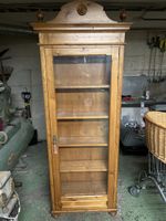 Antik Vitrine Massiv  mit Glastür + 5Ablagen 