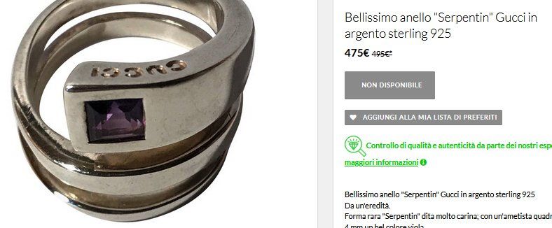 Gucci Anelli: Gucci Ring / Bague Silber/ Argent 925 Topas - topaze – Usato da Collonges venduto da Auganien 7