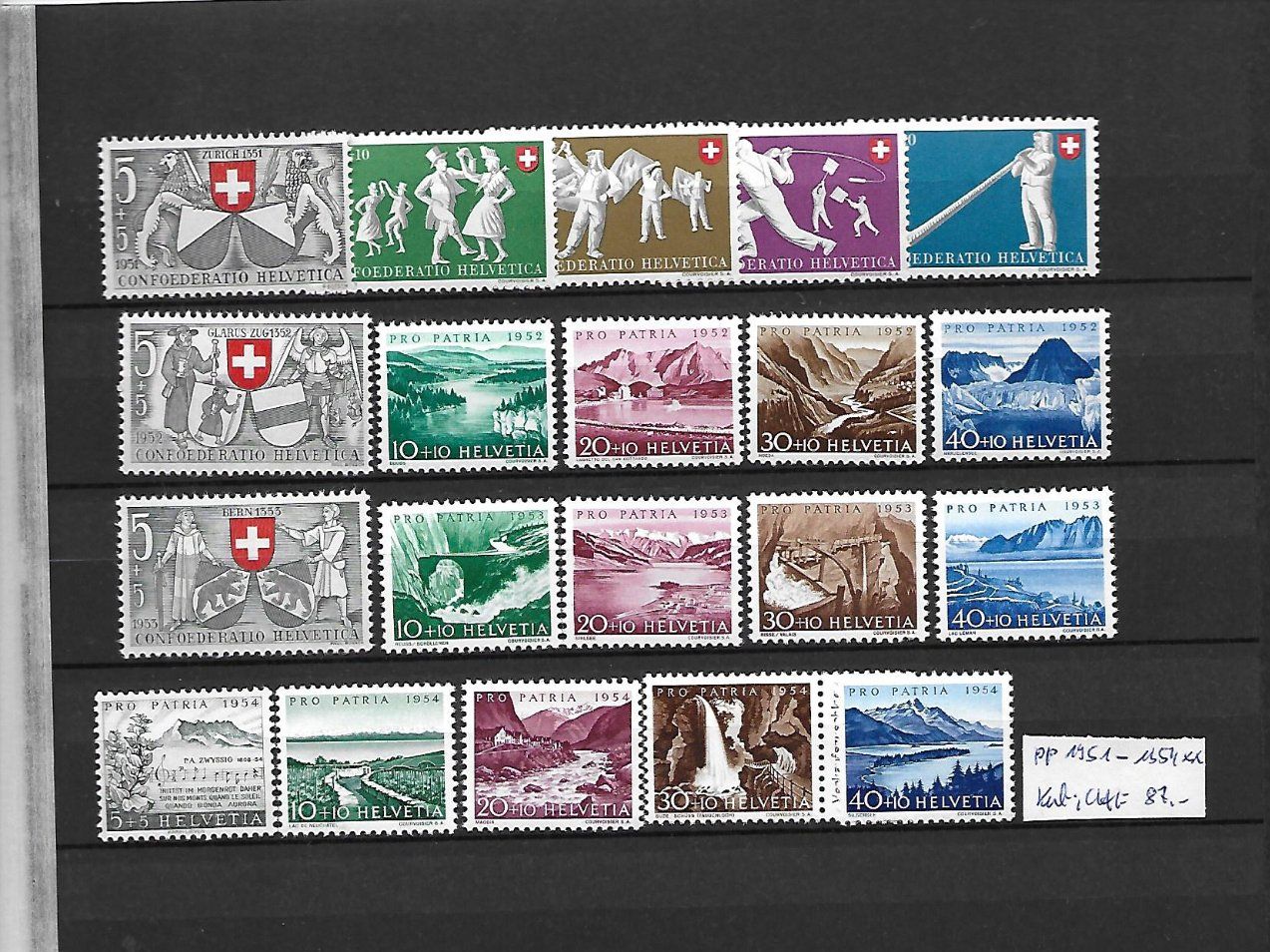 Tutti i francobolli: PP 1951 - 1954 ** Kat: CHF 87.- – Nuovo (secondo la descrizione) da Basel venduto da Ilp