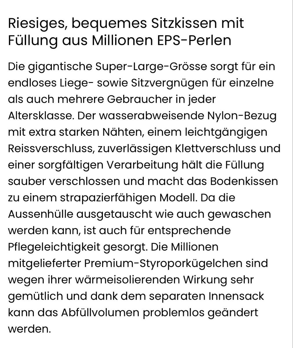 Beliani Cuscini: BELIANI SITZSACK NEU – Nuovo e nell'imballaggio originale da Mägenwil venduto da Aends83 1