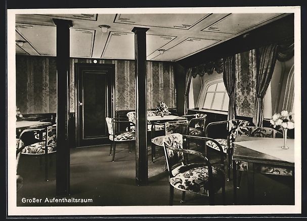 Foto & Poster: AK Zeppelin, Grosser Aufenthaltsraum – Usato da Berlin venduto da bartko-reher