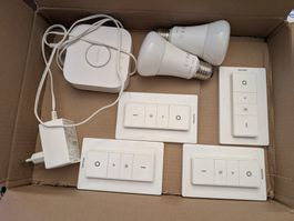 Philips Hue Set Bridge LED Strips + Dimmer + Lampen