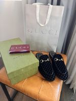 GUCCI MULES SLIPPERS SCHUHE HORSEBIT GR 38 NEU SCHWARZ GG