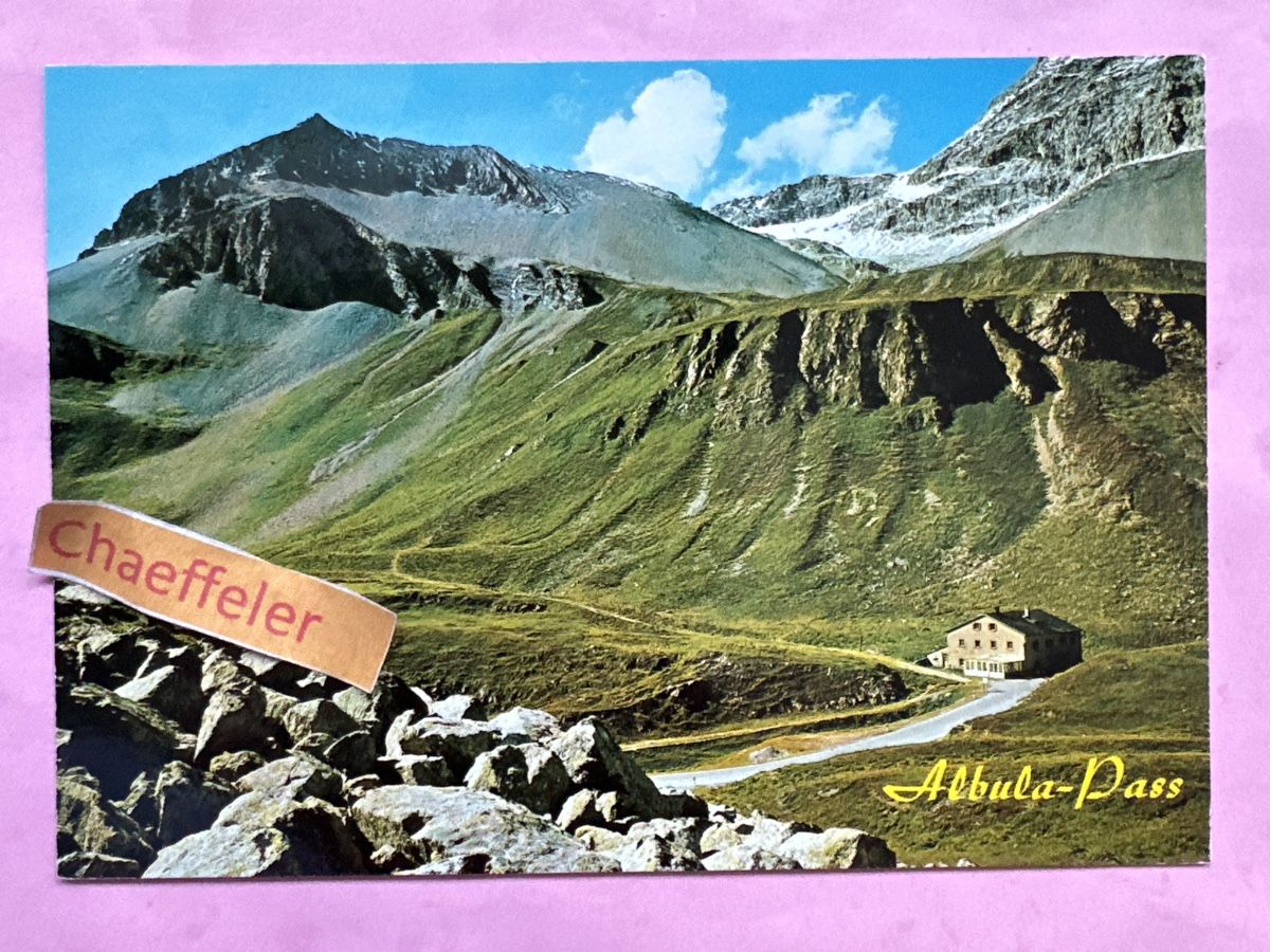 Cartoline postali: Albina-Pass - Albula-Hospiz  – Usato da Zürich venduto da Chaeffeler