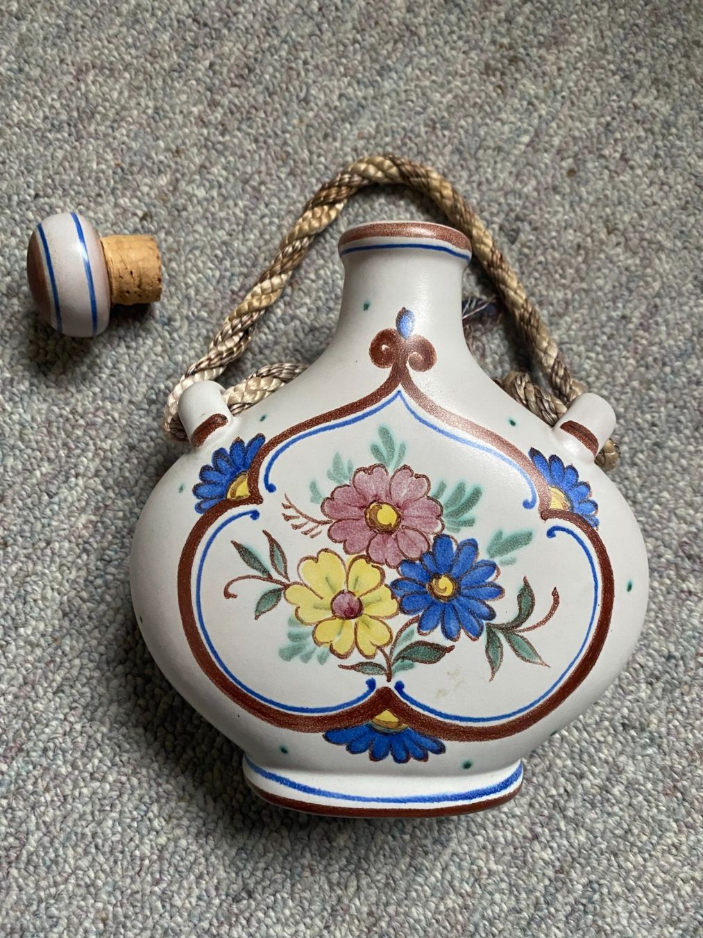 Bottiglie: Flasche aus Keramik/Steingut bemalt - antik – Usato da Unterterzen venduto da bac_287t