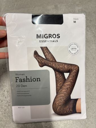 Collants Migros Essentials motif noir taille M neuf