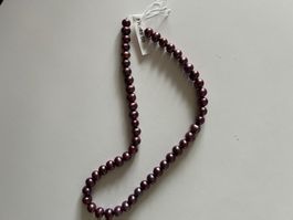 Süsswasser Zuchtperlen Strang 40 cm lila / violett
