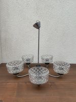Vintage Deckenleuchte 5 Arme Press-Glas Metall 60er 