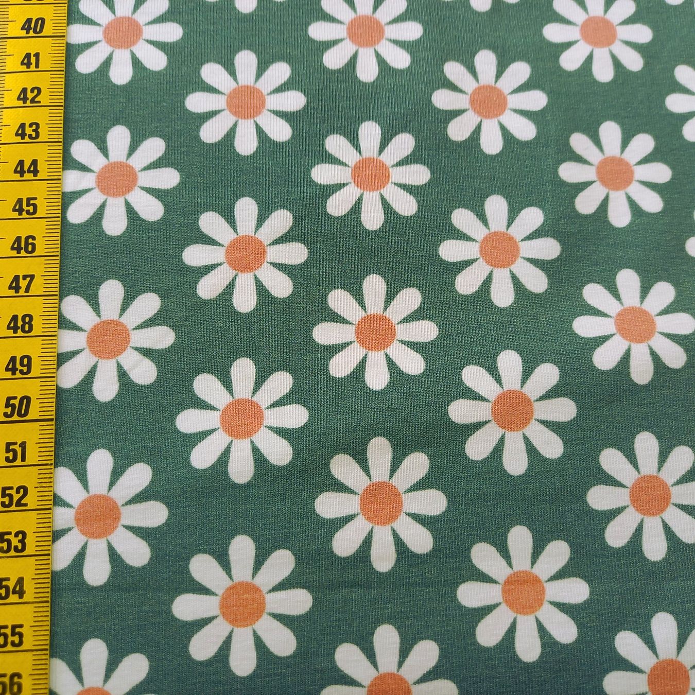 Tessuti: Jersey Gänseblumen grün – Nuovo e nell'imballaggio originale da Winterthur venduto da Kimbana 1